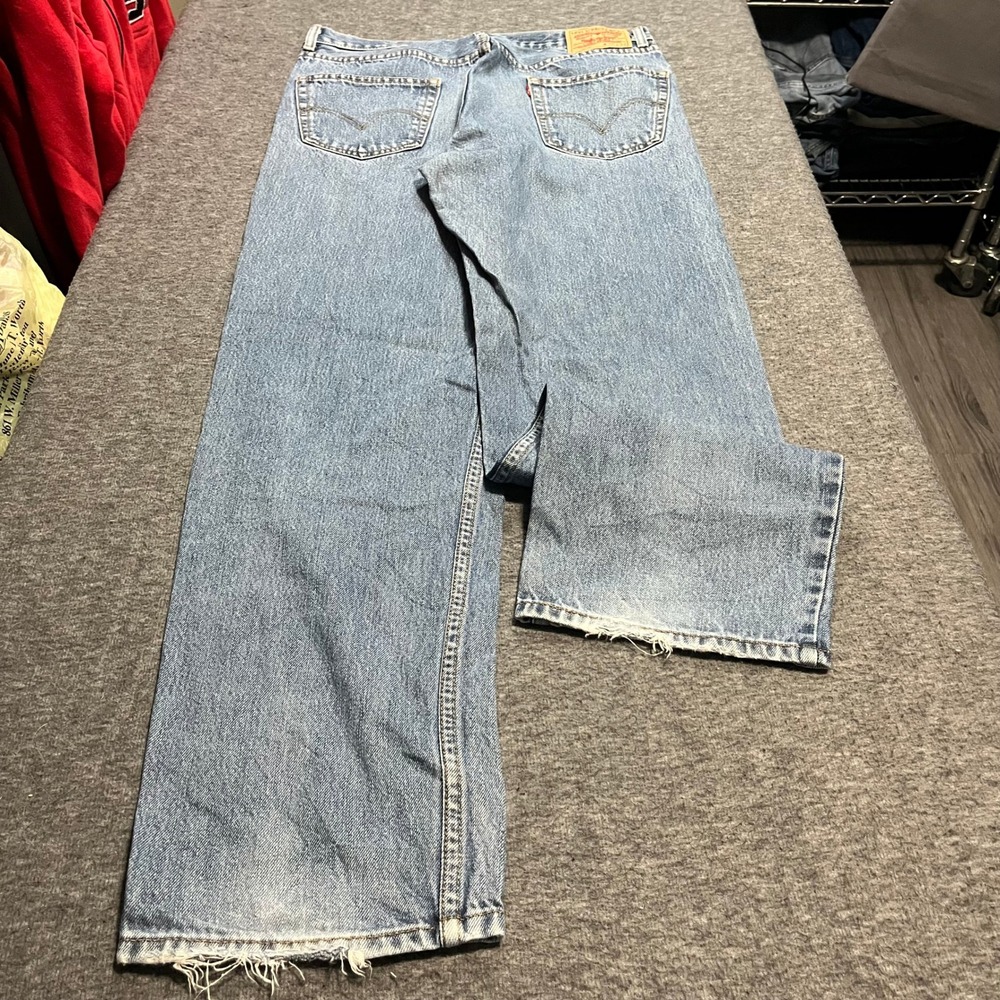 Levis 550 Relaxed Fit Jeans Light Wash Denim Blue 36x34 Mens 550-0260